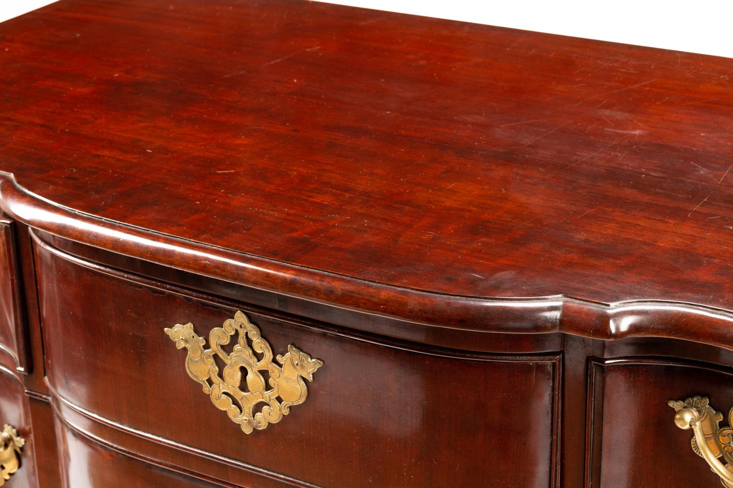 A Continental Bronze Mounted Mahogany Chest of Drawers