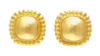 A Pair of 18 Karat Yellow Gold Earclips, Elizabeth Locke, 14.10 dwts.