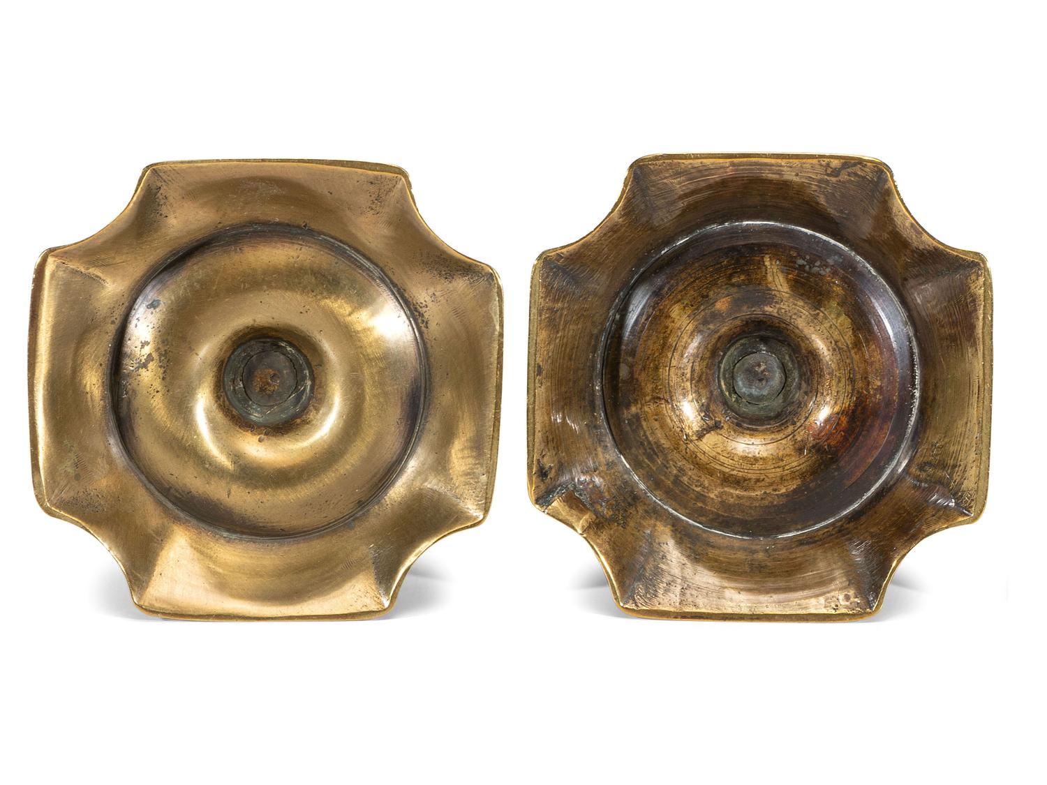 A Pair of English Brass Candlesticks