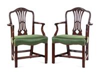 A Pair of George III Mahogany Armchairs