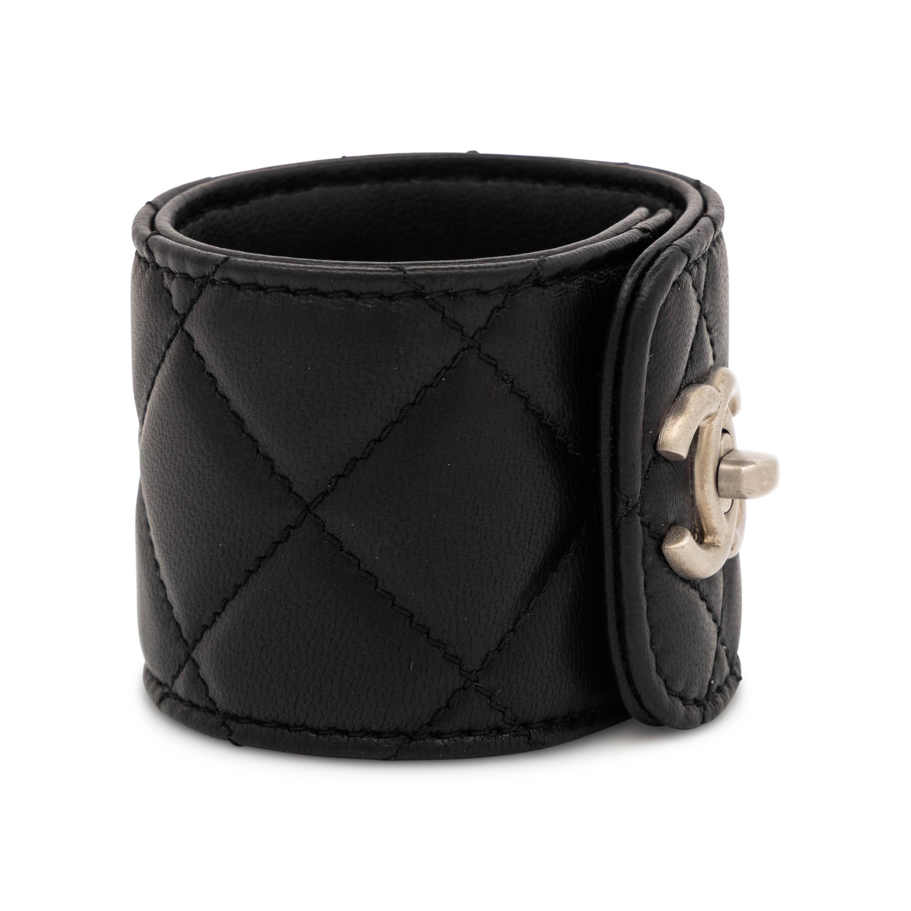 Chanel, CC Cuff Bracelet in Quilted Leather