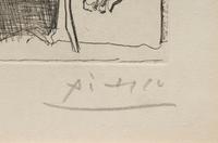 Minotaure aveugle guidé dans la nuit par une petite fille au pigeon (from La Suite Vollard ) 1934 (published 1939)
