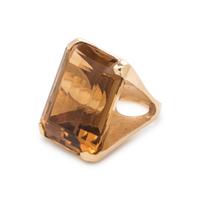 YELLOW GOLD AND CITRINE RING