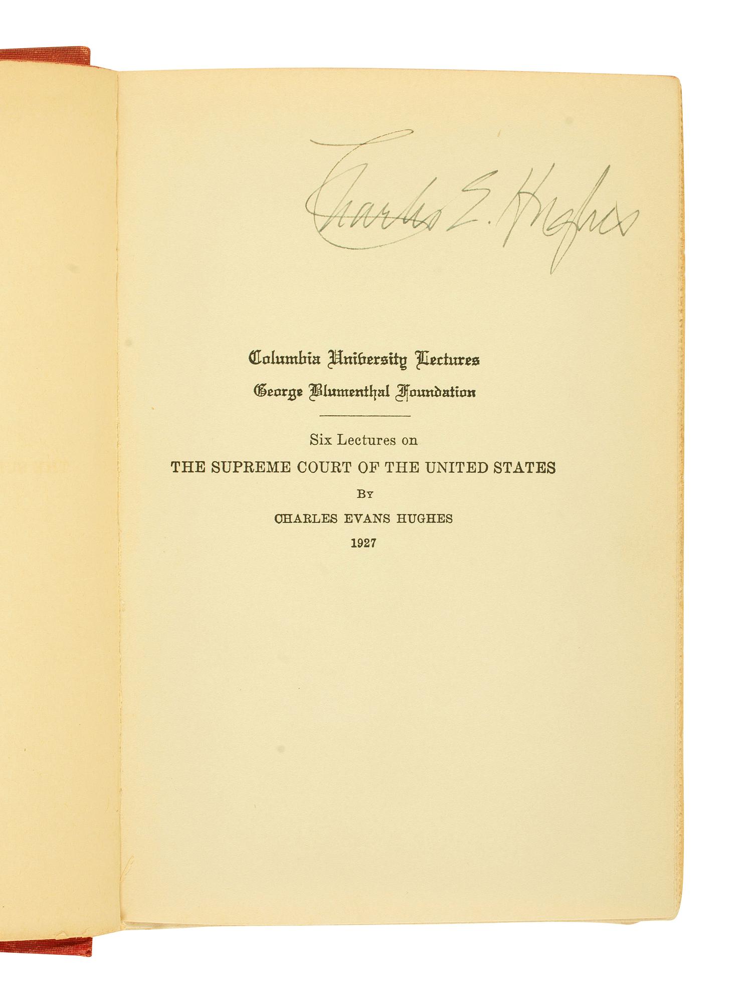 [US SUPREME COURT]. A group of autographs of US Supreme Court Justices, incl. photograph signed by all nine justices in 1935.