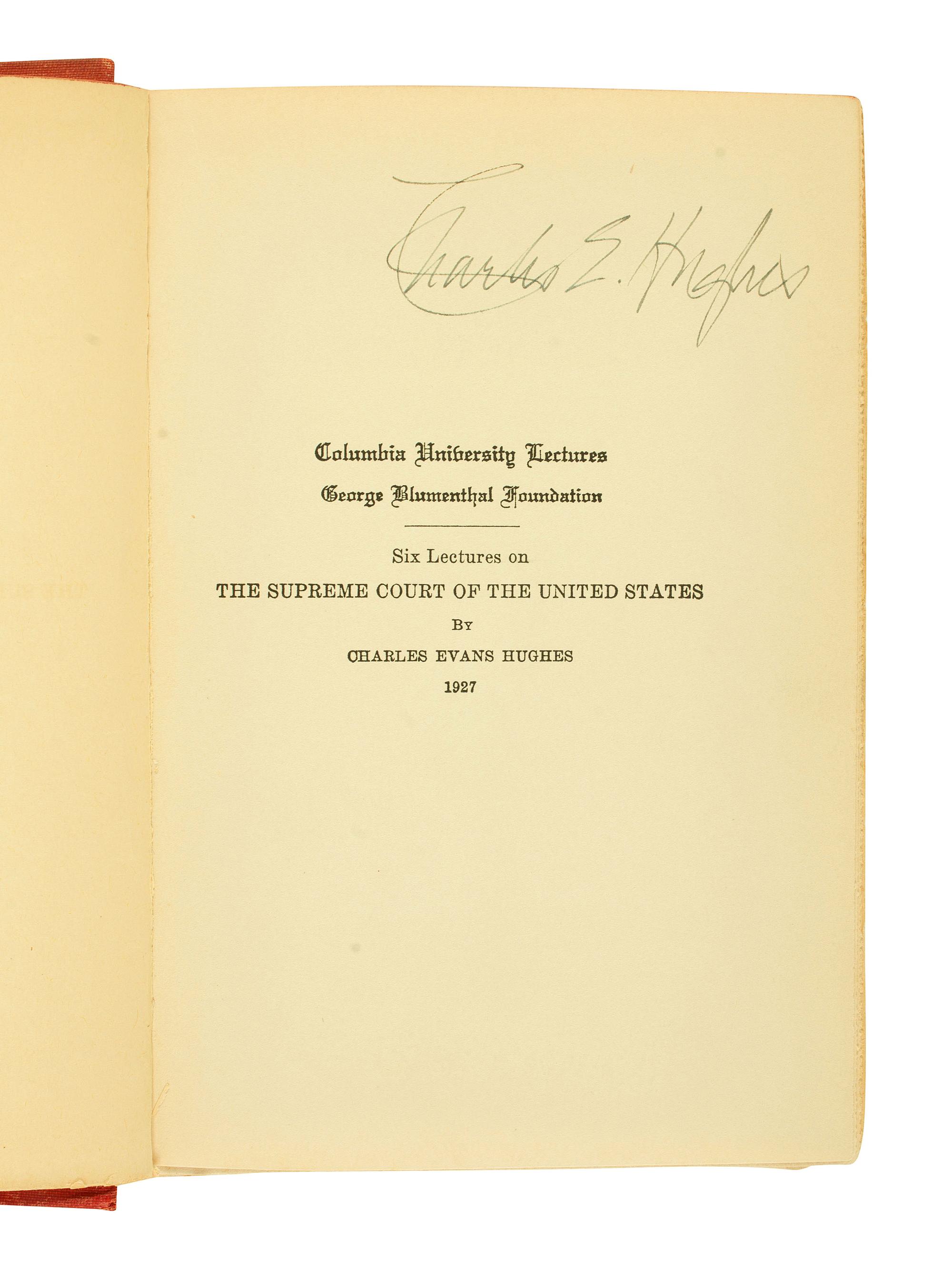 [US SUPREME COURT]. A group of autographs of US Supreme Court Justices, incl. photograph signed by all nine justices in 1935.