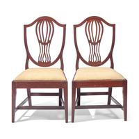 A Pair of Southern Federal Mahogany Shield-Back Side Chairs