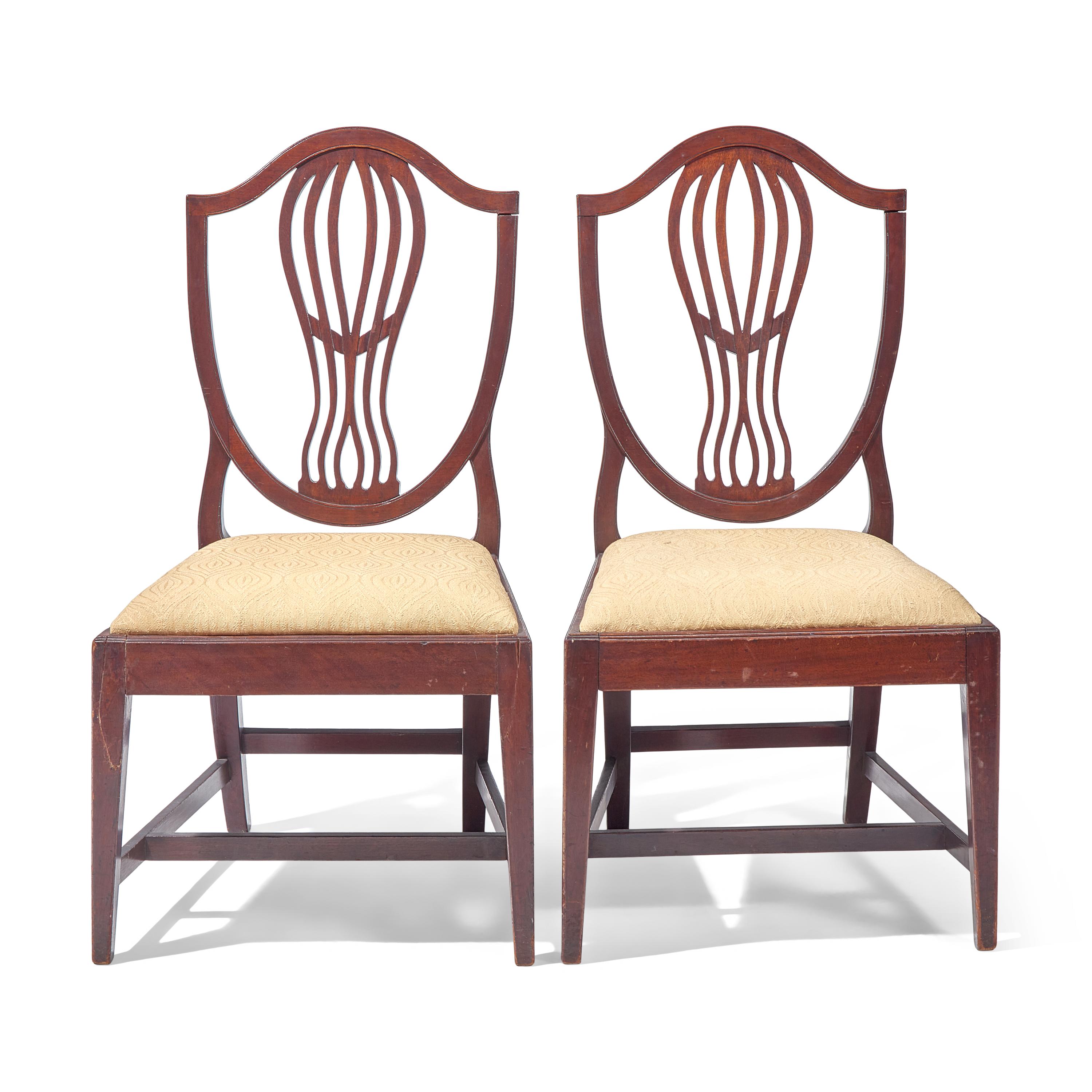 A Pair of Southern Federal Mahogany Shield-Back Side Chairs