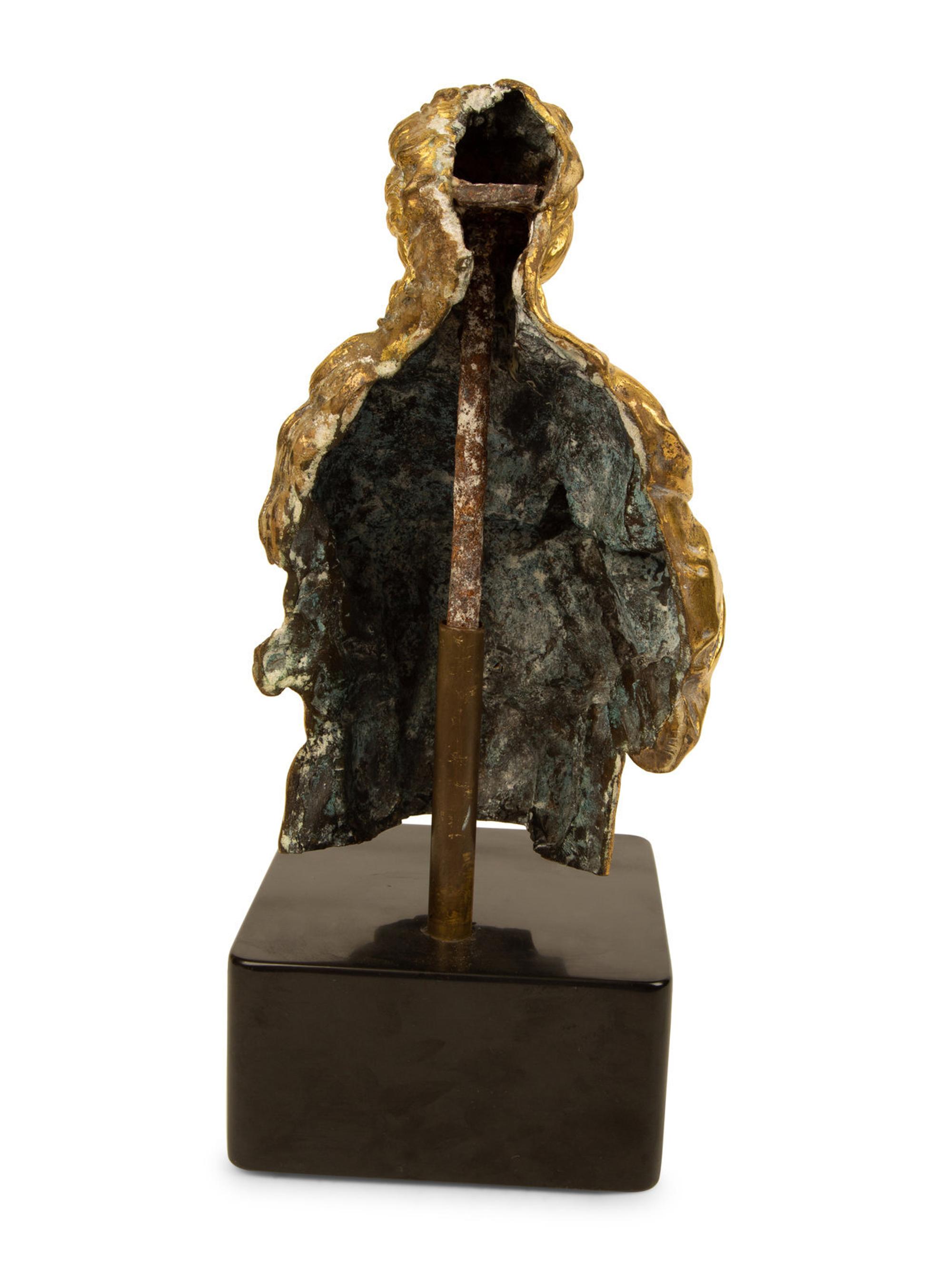 An North Italian Baroque Gilt Bronze Altarpiece Fragment Depicting Saint Catherine