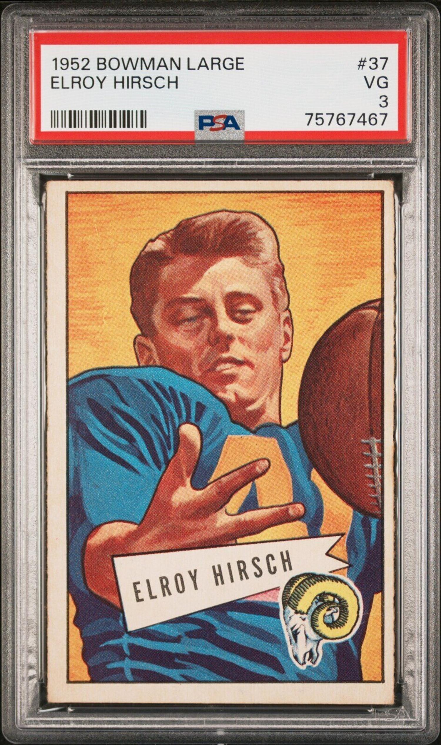 A Group of Nine 1952 Bowman Large Hall of Fame PSA Graded Football Cards,
