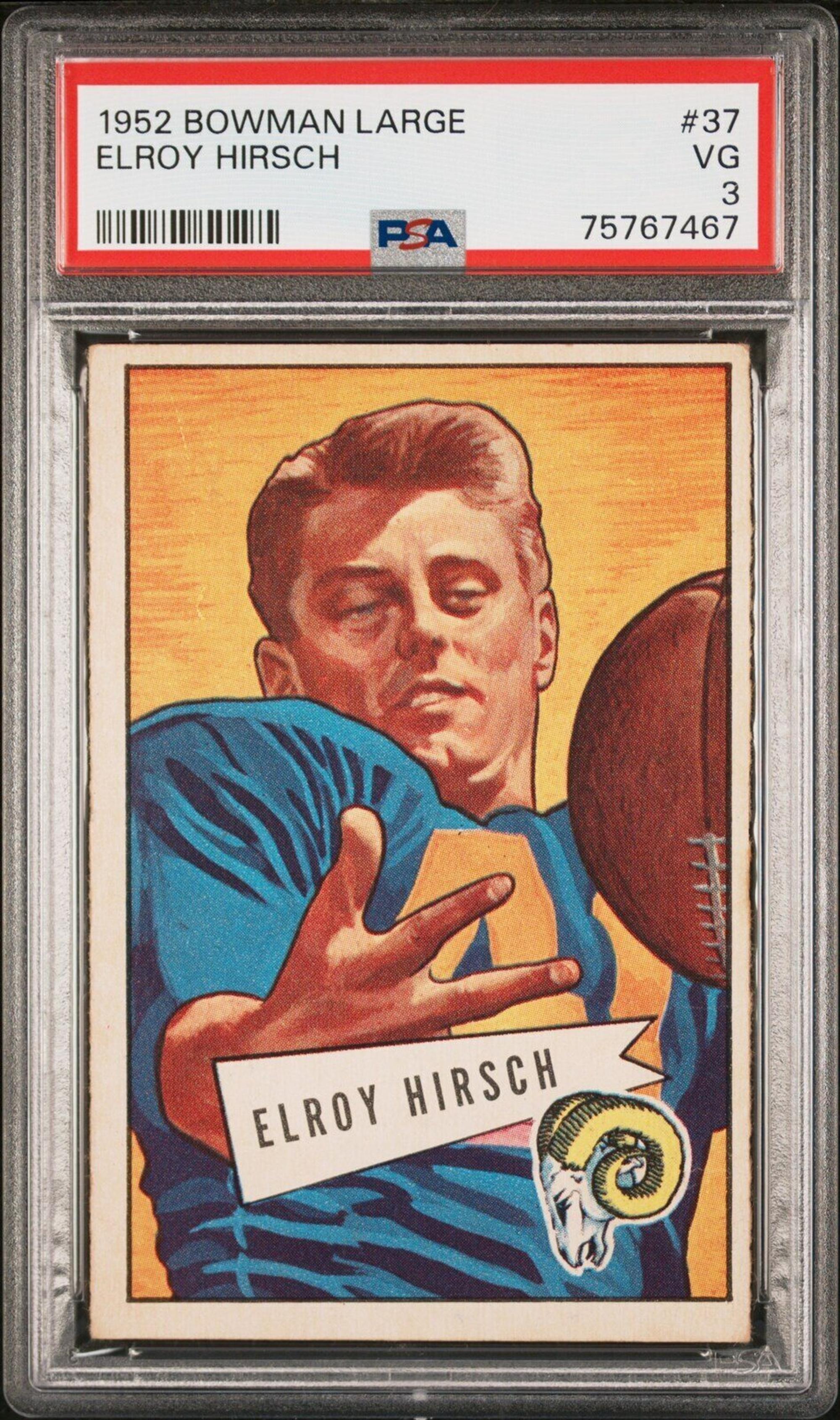 A Group of Nine 1952 Bowman Large Hall of Fame PSA Graded Football Cards,