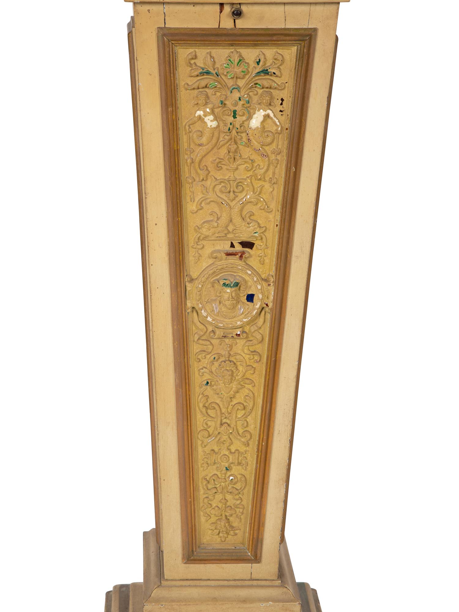 A Pair of Faux-Marble Painted Illuminated Pedestals — 20TH CENTURY