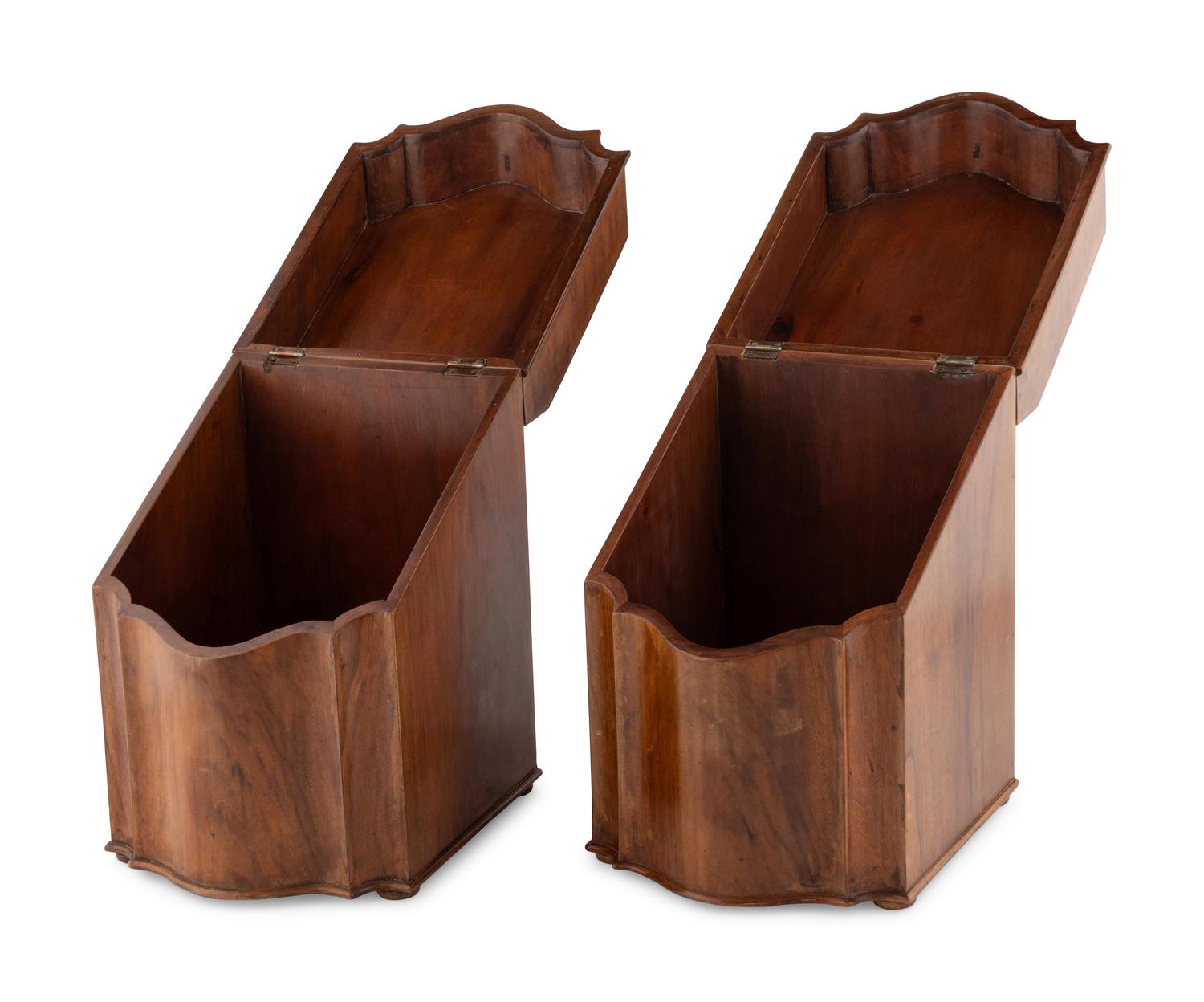 A Pair of George III Style Inlaid Mahogany Cutlery Boxes