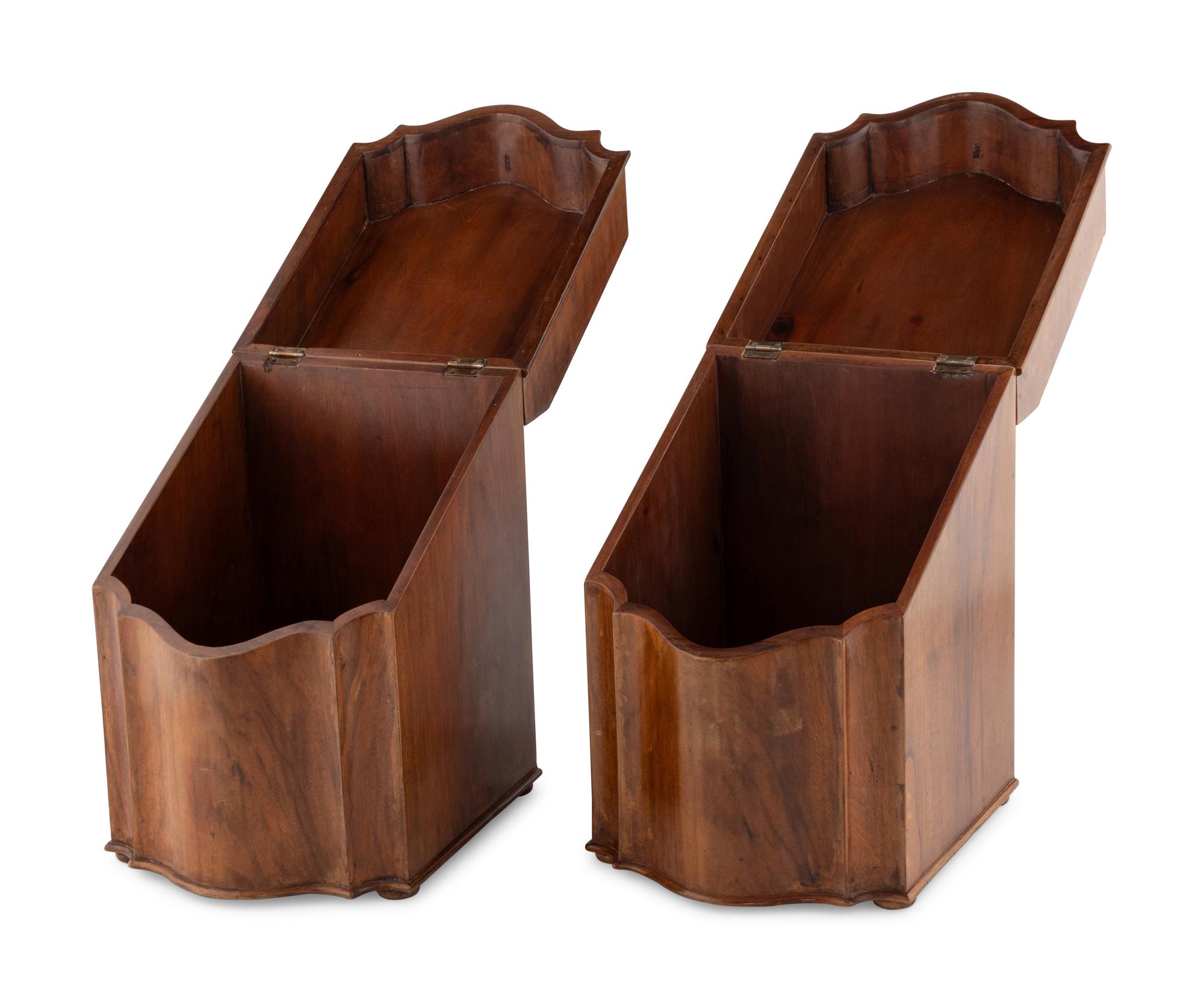 A Pair of George III Style Inlaid Mahogany Cutlery Boxes
