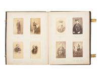 [EARLY PHOTOG.] CDV album of European and American notables, incl. royalty, statesmen, and authors.