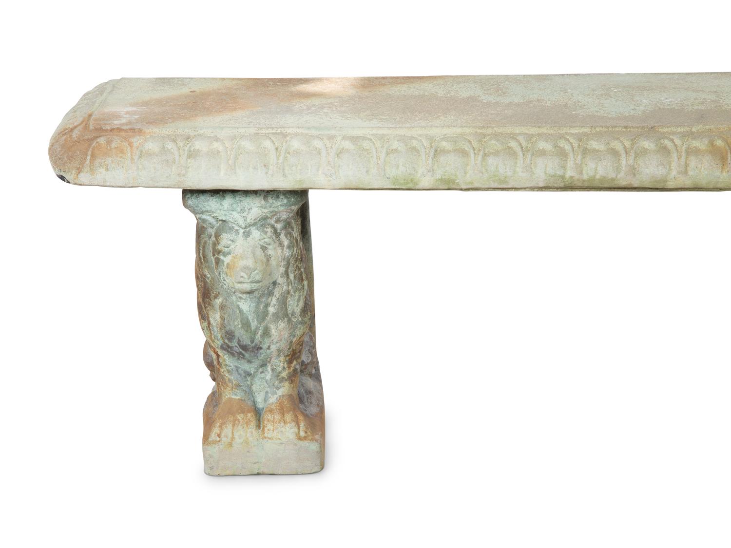 Four Cast Stone Gargoyle Form Benches — 20TH CENTURY