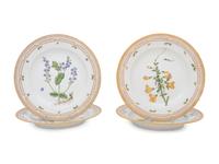 A Set of Twelve Royal Copenhagen Flora Danica Porcelain Dinner Plates