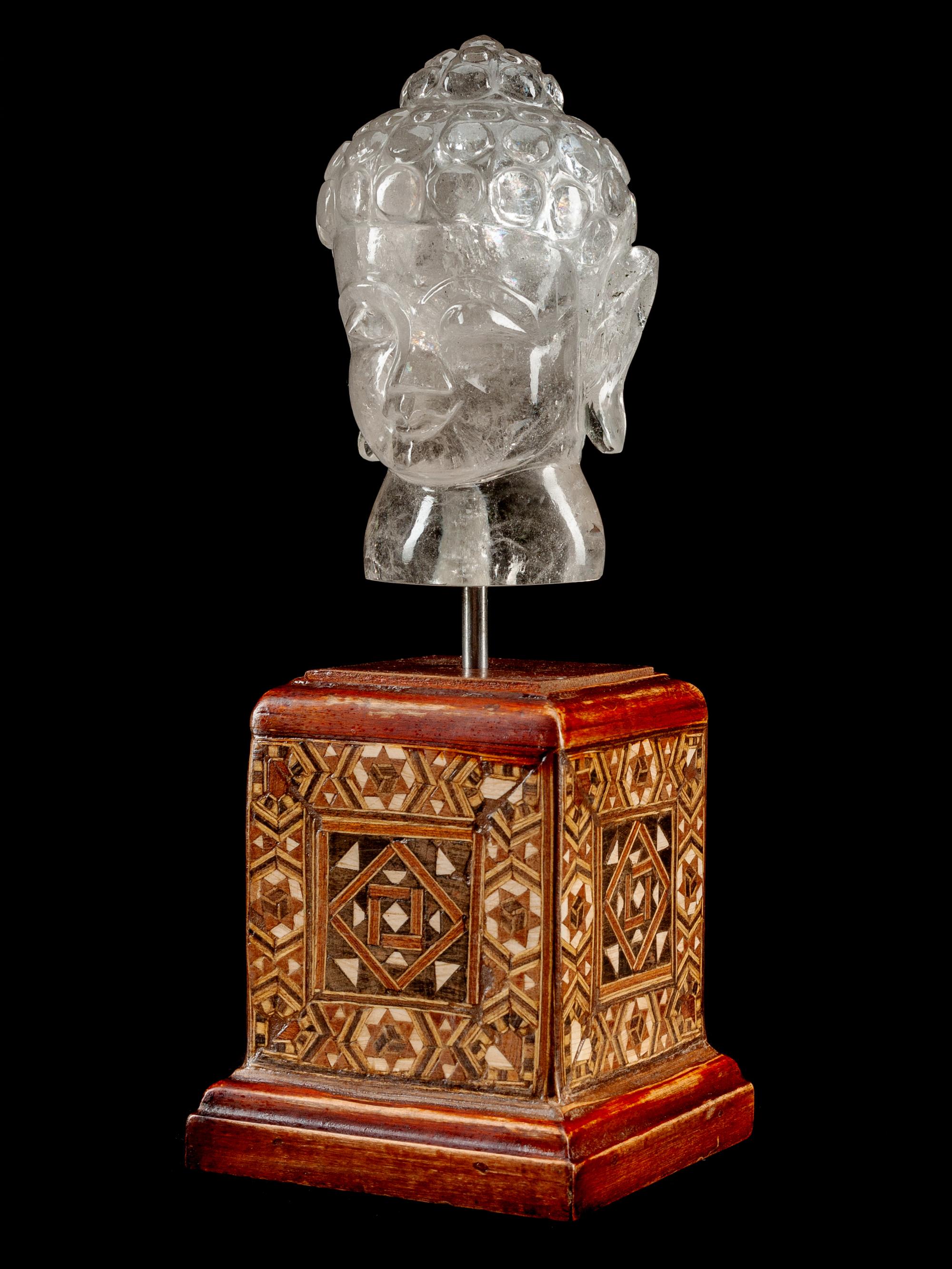 A Chinese Carved Rock Crystal Buddha