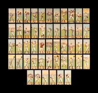A Group of 50 1911 Mecca Cigarettes T201 Double Folder Baseball Cards,