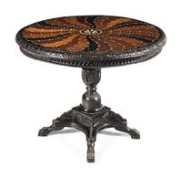 An Anglo-Indian Ebony and Specimen Wood Center Table