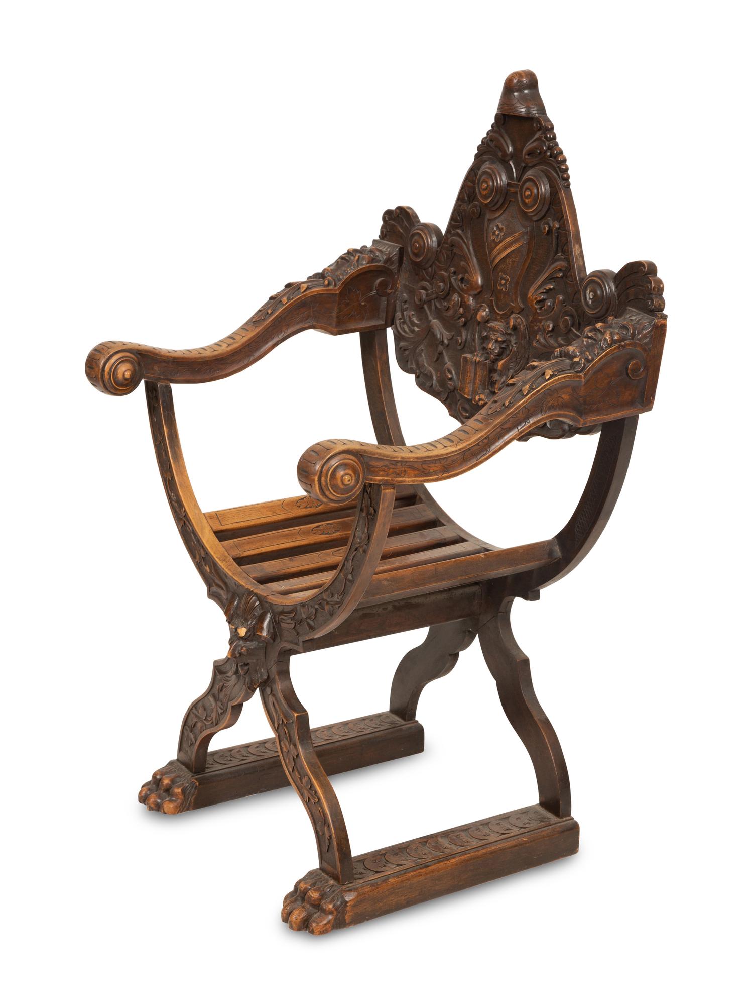 An Italian Savonarola Style Armchair