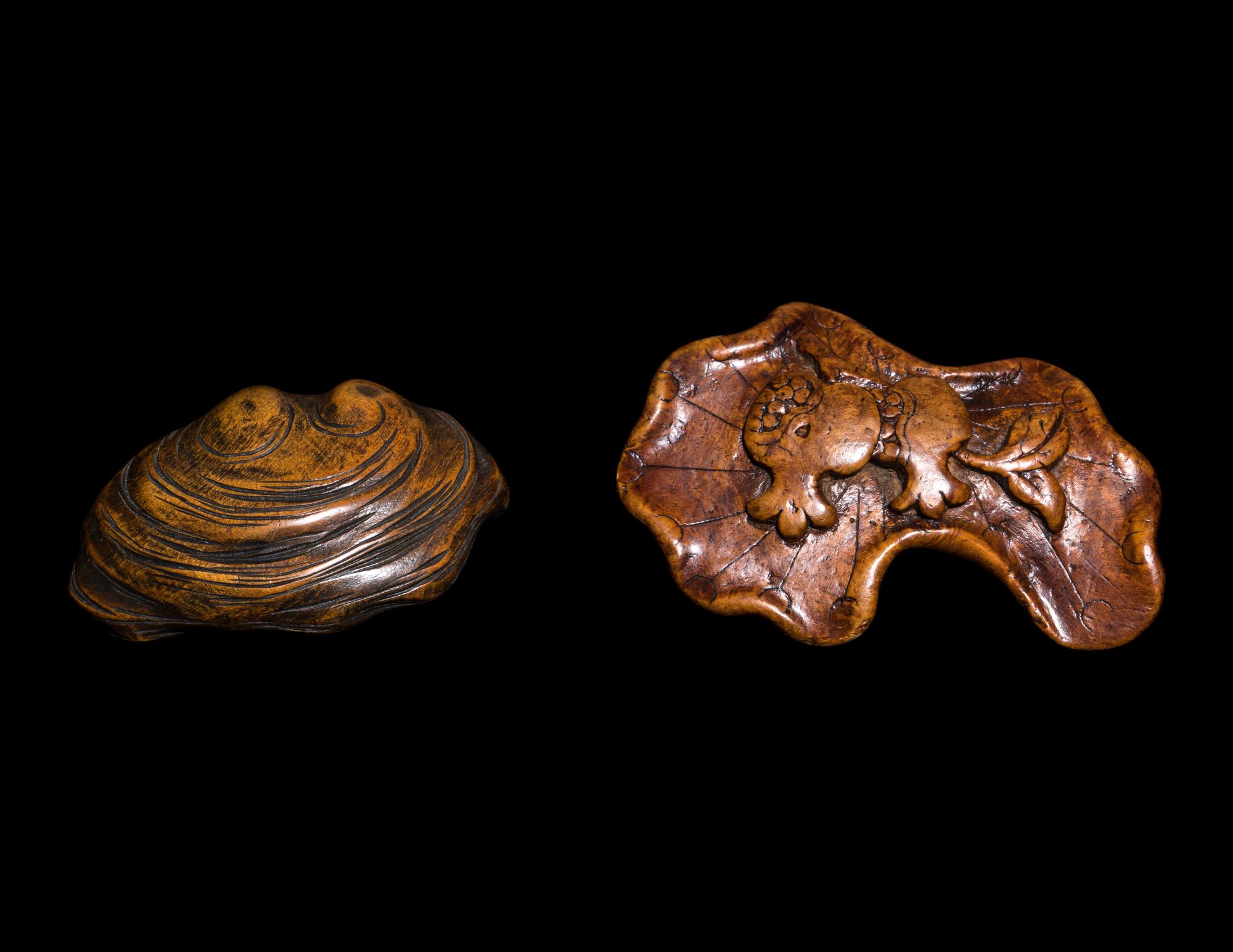 Two Small Chinese Boxwood Carvings