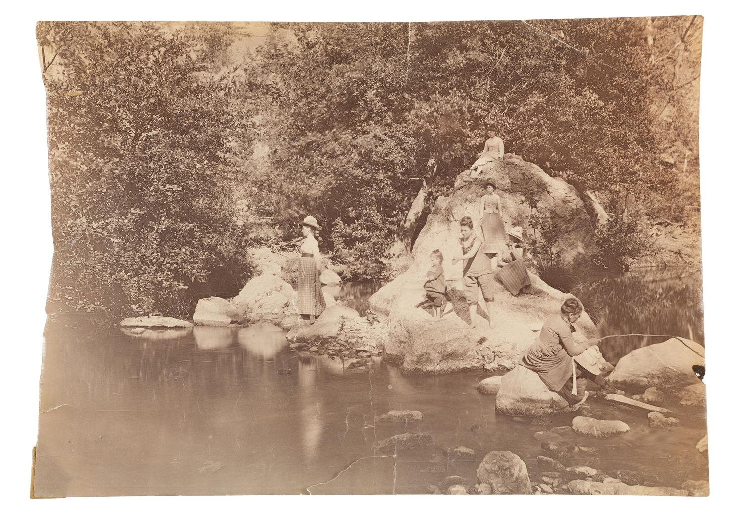 [EARLY PHOTOGRAPHY - WESTERN AMERICANA]. Album compiled by the Plummer family of San Francisco, featuring photographs of the Turk Island Salt Works, occupational scenes, and family events. Ca 1880s-1890s.