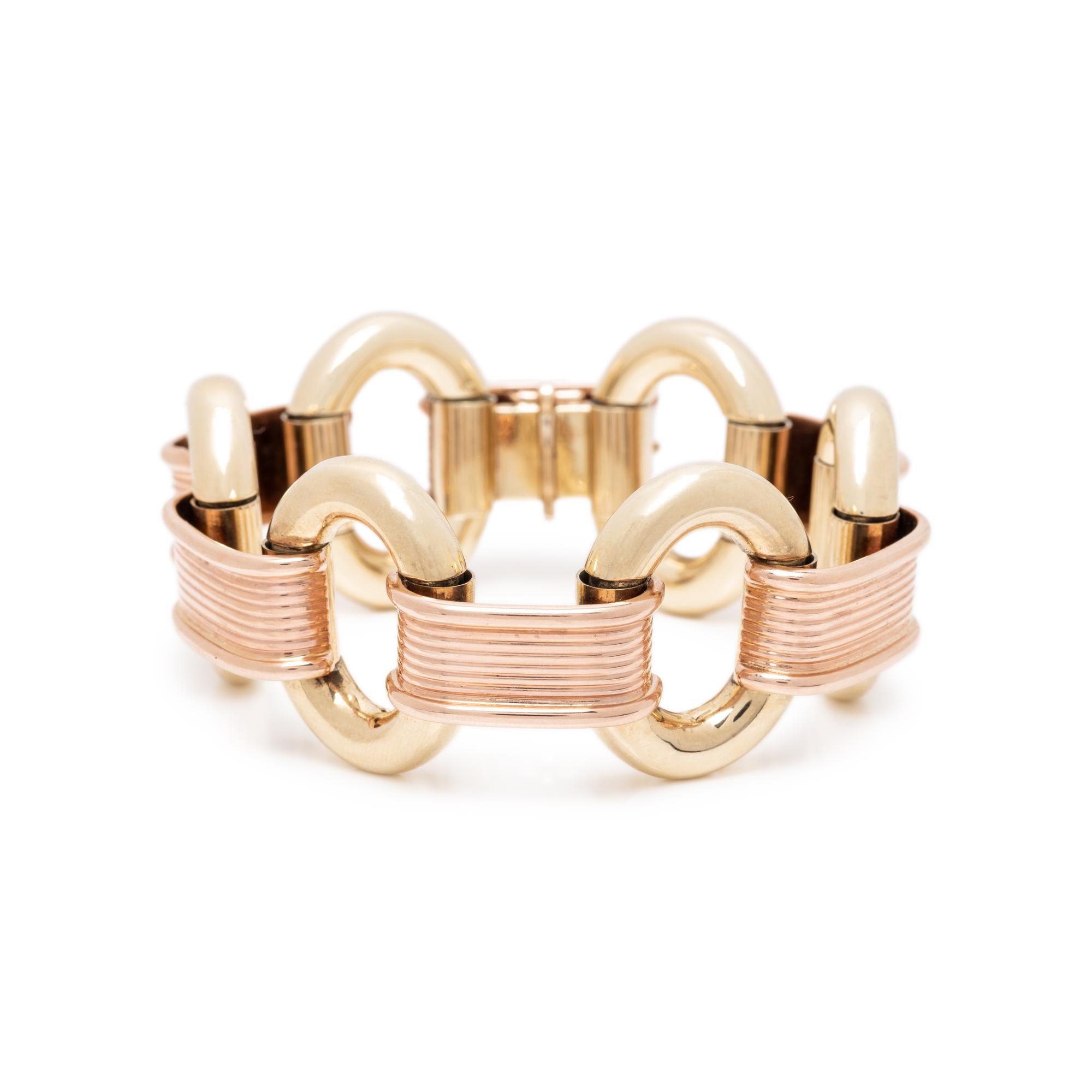 RETRO, BICOLOR GOLD BRACELET