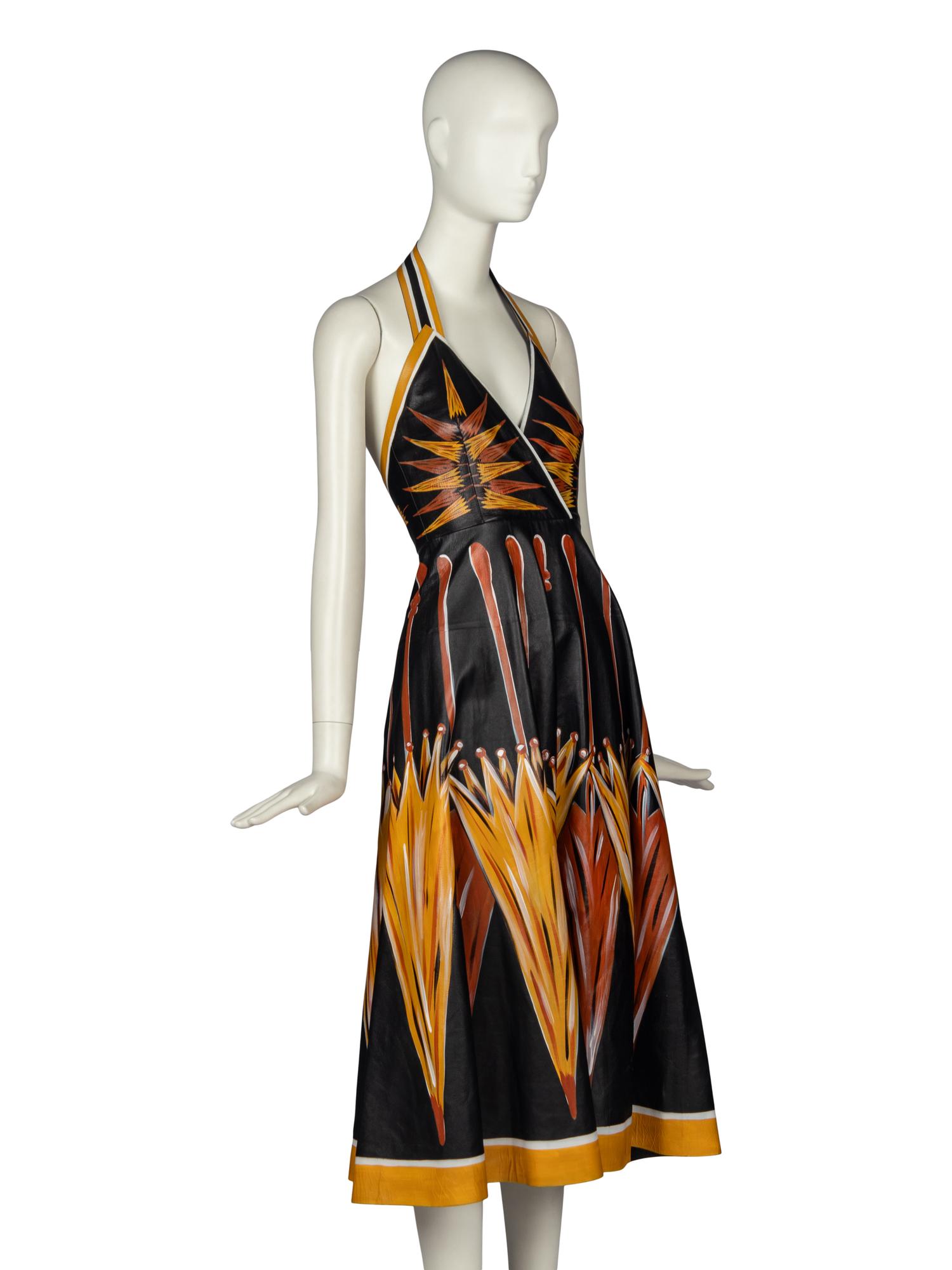 Valentino Painted Leather Dress