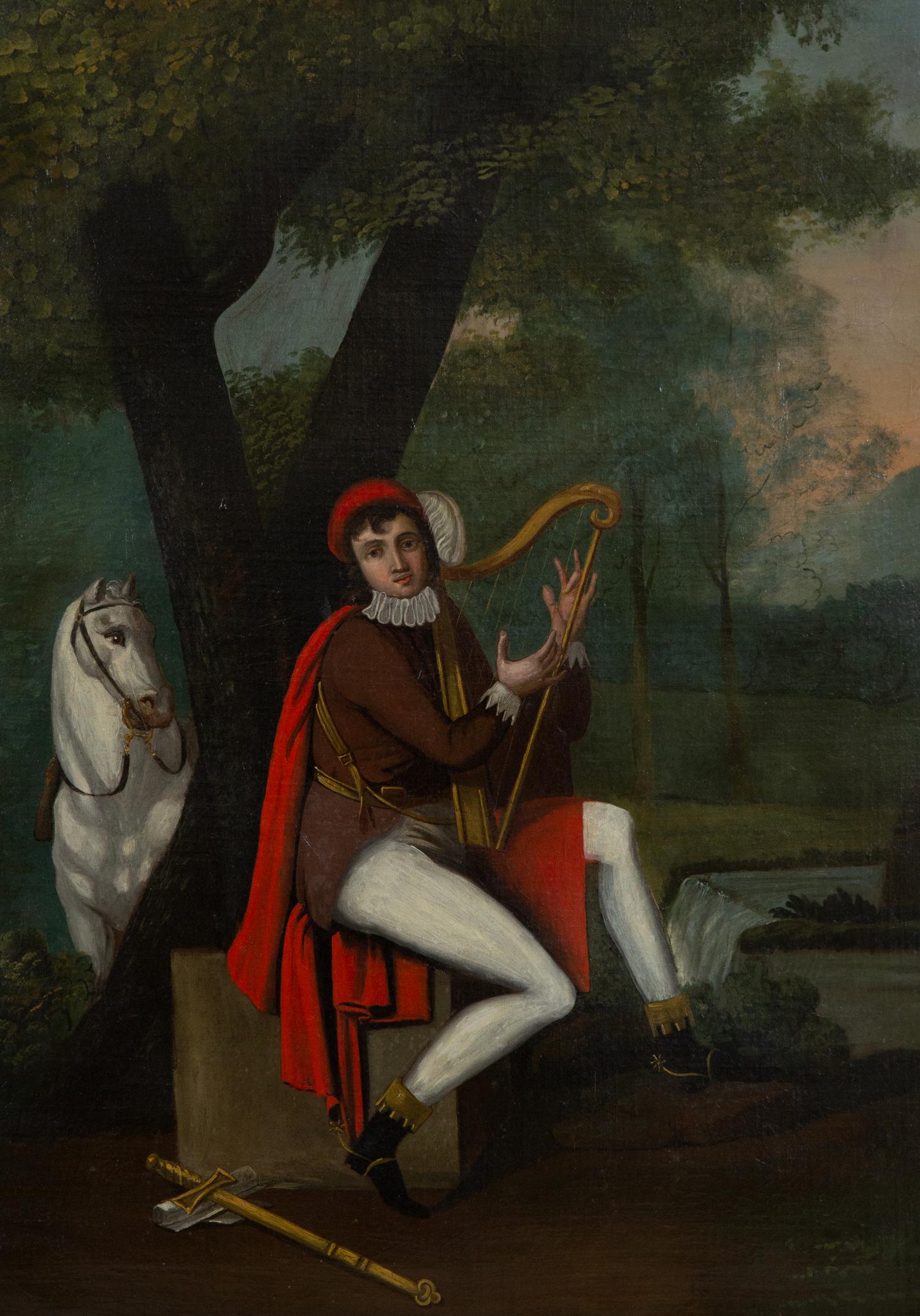 A French Painted Trumeau Mirror