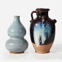 A Chinese Junyao style vase and a phosphatic-splashed ewer