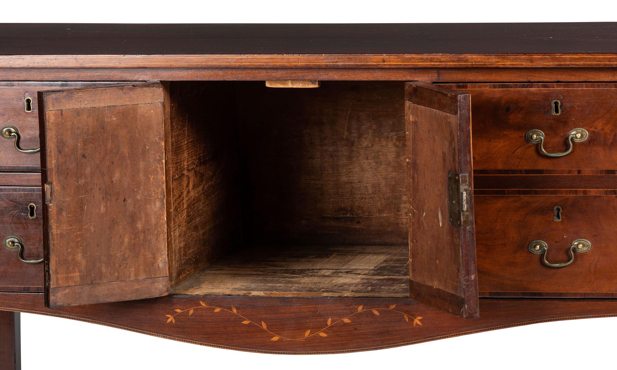 A Fine Federal Leafy-Vine Inlaid Mahogany Diminutive Sideboard