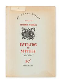 NABOKOV, Vladimir. Invitation au Supplice. [Invitation to a Beheading.] Paris: Gallimard, 1960. FIRST FRENCH EDITION, LIMITED EDITION.