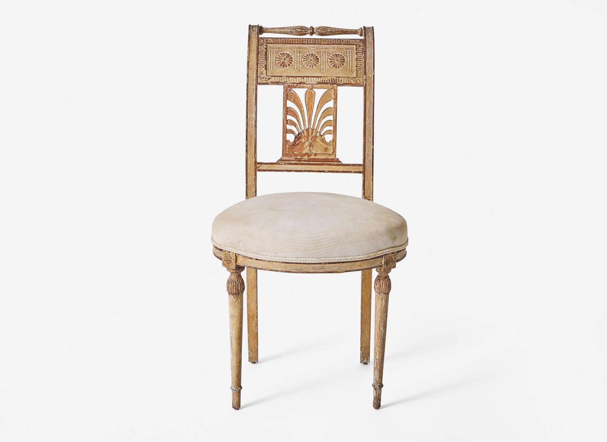 A Gustavian Neoclassical painted wood side chair, Sweden, late 18th century