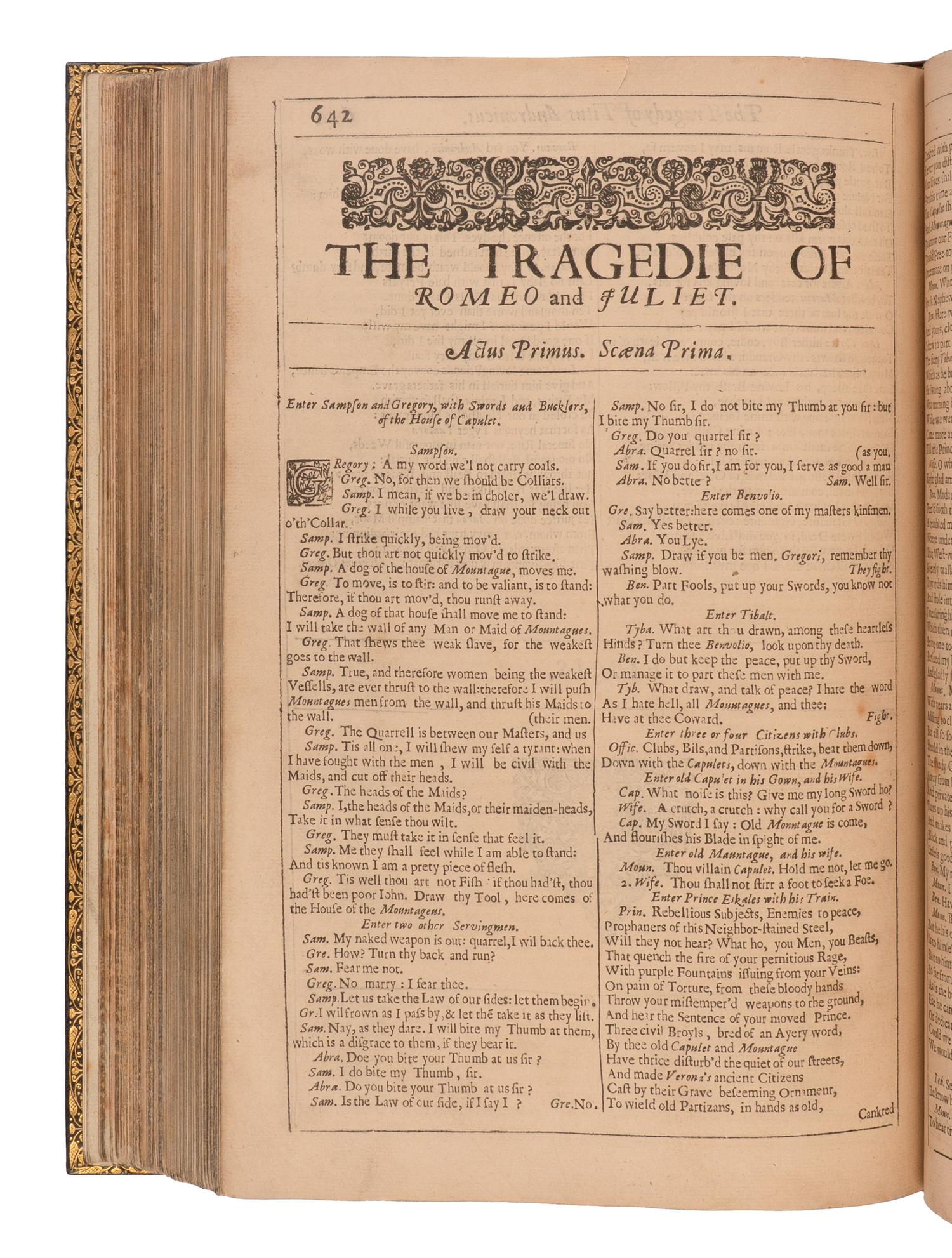 SHAKESPEARE, William (1564-1616). Mr. William Shakespeares Comedies, Histories, and Tragedies . Published according to the true Original Copies. The Third Impression . [London: Printed for Philip Chetwinde, 1663].