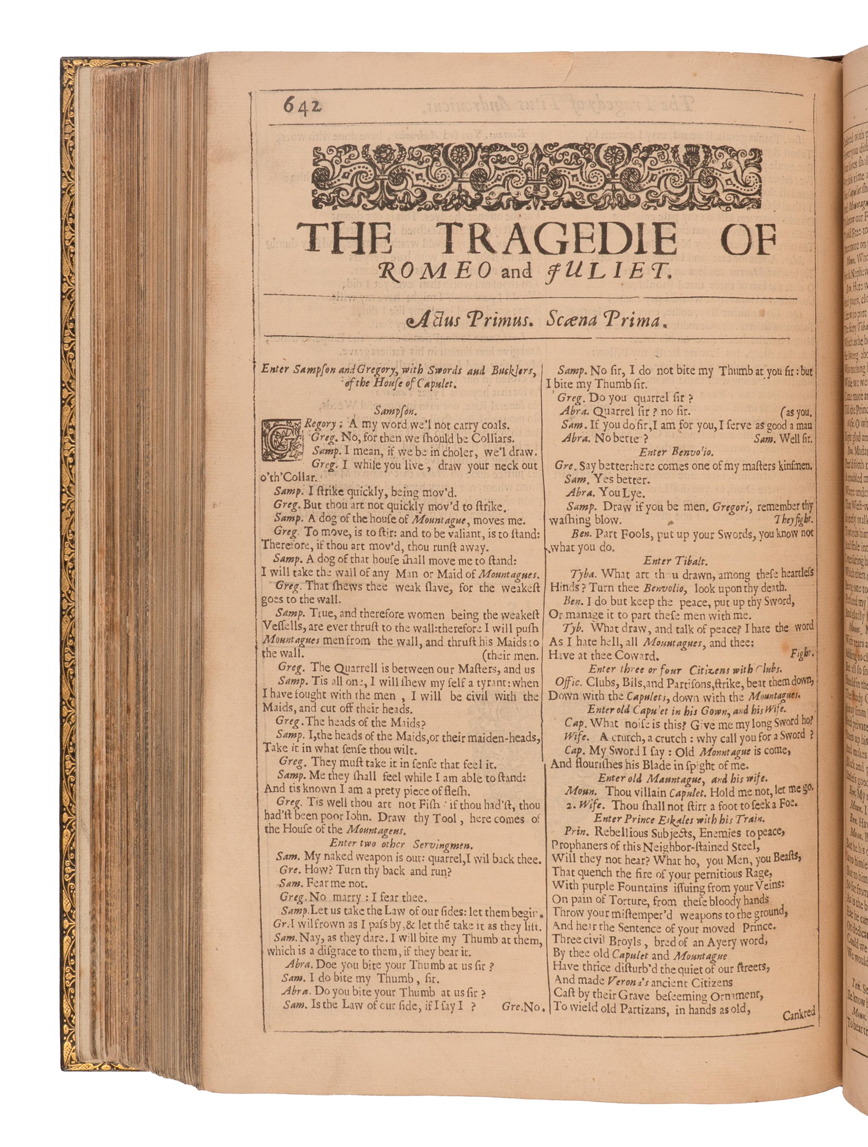 SHAKESPEARE, William (1564-1616). Mr. William Shakespeares Comedies, Histories, and Tragedies . Published according to the true Original Copies. The Third Impression . [London: Printed for Philip Chetwinde, 1663].