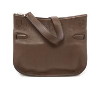An Hermès Chocolate Taurillon Clemence Jypsiere 28cm Bag, 11" x 8.5" x 5".