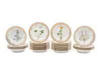 A Group of Royal Copenhagen Flora Danica Porcelain Fruit Bowls and Bread Plates
