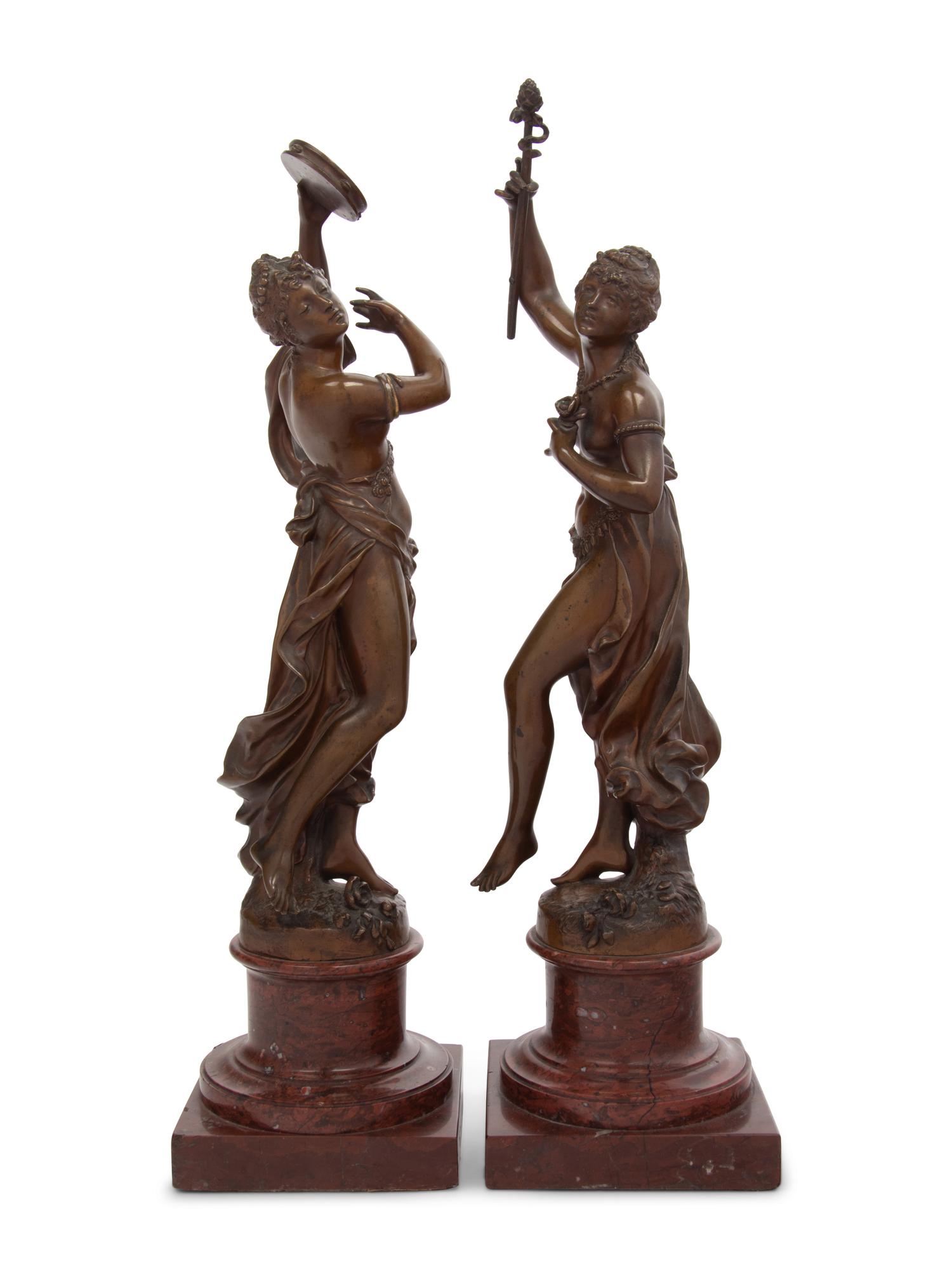 A Pair of Continental Bronze Figures of Dancers