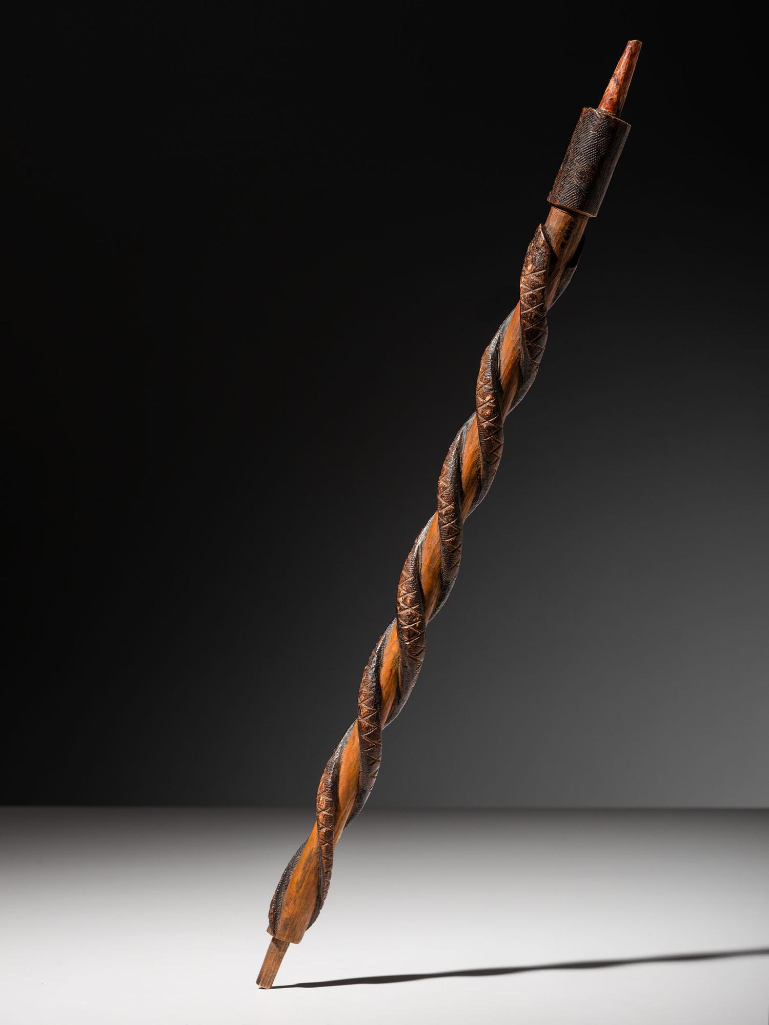 Great Lakes Carved Pipe Stem, with Snakes