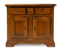 A French Provincial Walnut Cabinet Height 39 1/2 x width 45 x depth 20 7/8 inches. — 19TH CENTURY, POSSIBLY WITH EARLIER ELEMENTS