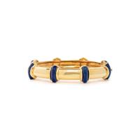 TIFFANY & CO., YELLOW GOLD AND LAPIS LAZULI BANGLE BRACELET