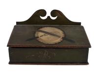 A Federal Paint Decorated Pine Cutlery Wall Box