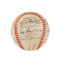 A 1947 Boston Red Sox Team Signed Autograph Baseball Featuring Ted Williams and Multiple Hall of Famers (PSA Letter of Authenticity),