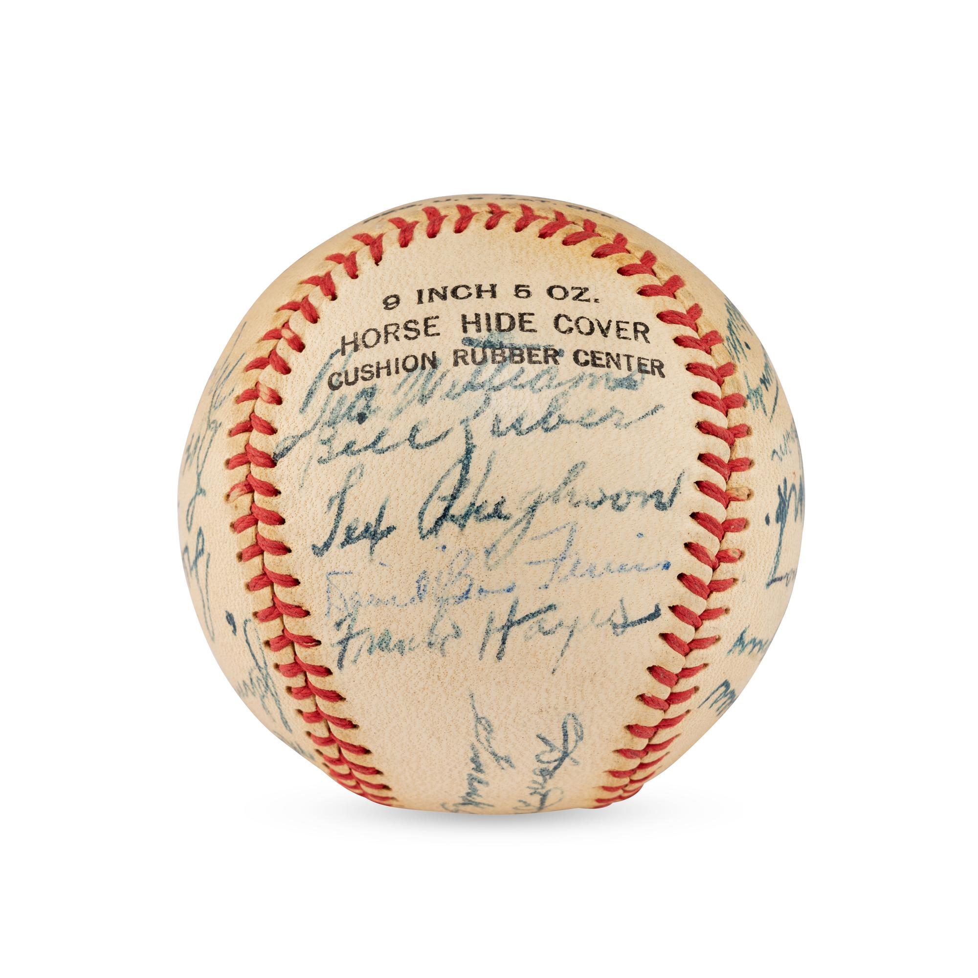 A 1947 Boston Red Sox Team Signed Autograph Baseball Featuring Ted Williams and Multiple Hall of Famers (PSA Letter of Authenticity),