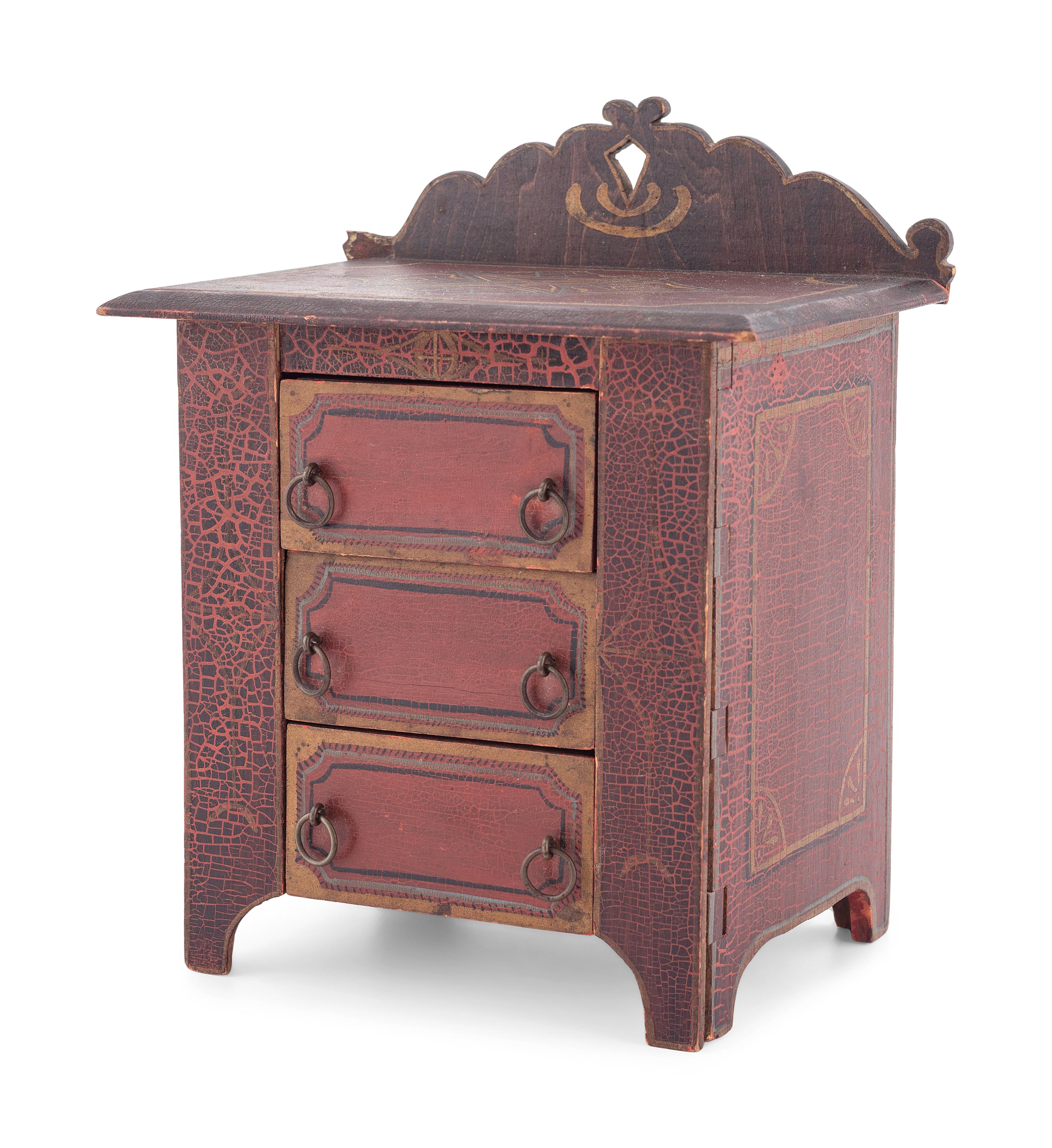 A Diminutive Folk Art Painted Chest