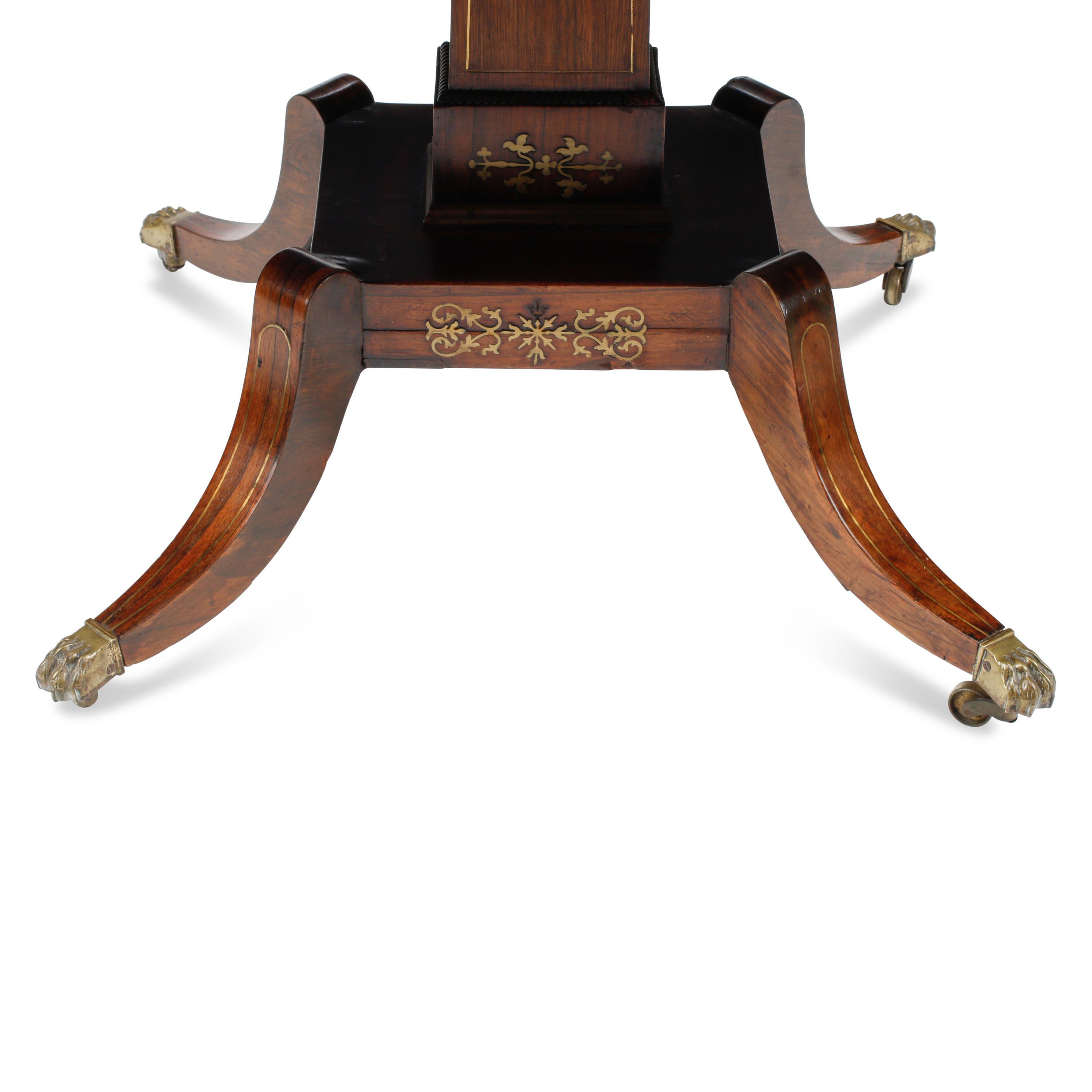 A Regency Mahogany and Brass-Inlaid Sofa Table