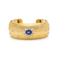 BUCCELLATI, GOLD, SAPPHIRE AND DIAMOND CUFF BRACELET