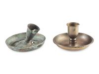 Civil War-period collapsible candlestick and war-date letter referencing same type of candlestick.