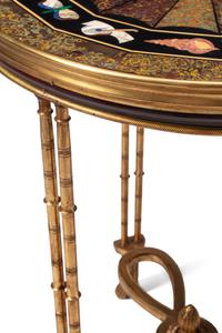A Pair of Gilt Bronze and Specimen Marble Side Tables