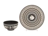 A Wedgwood Jasperware Bowl and a Wedgwood Jasperware Plate After William Hackwood